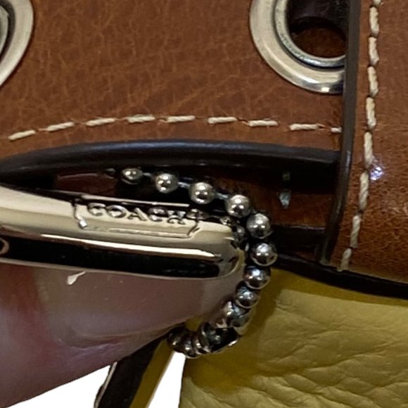 Authentic Coach Shoulder Bag Yellow Leather - Picture 11 of 13